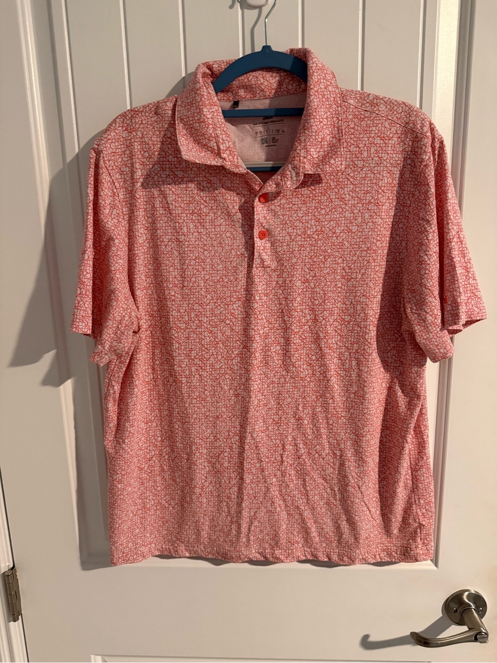 adidas ultimate365 performance golf  Men's deep Coral geometric print  Polo